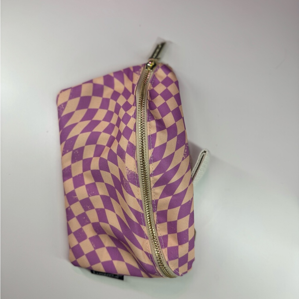 Purple and Cream Checkered Fanny Pack Fydelity